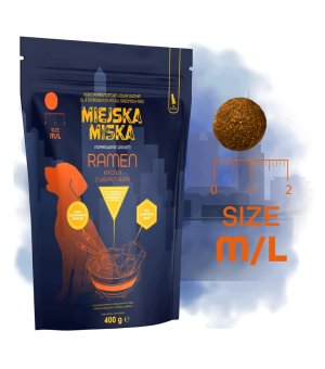 GACZOO Mijska Miska karma sucha dla psów dorosłych Ramen Kaczka M/L 400g