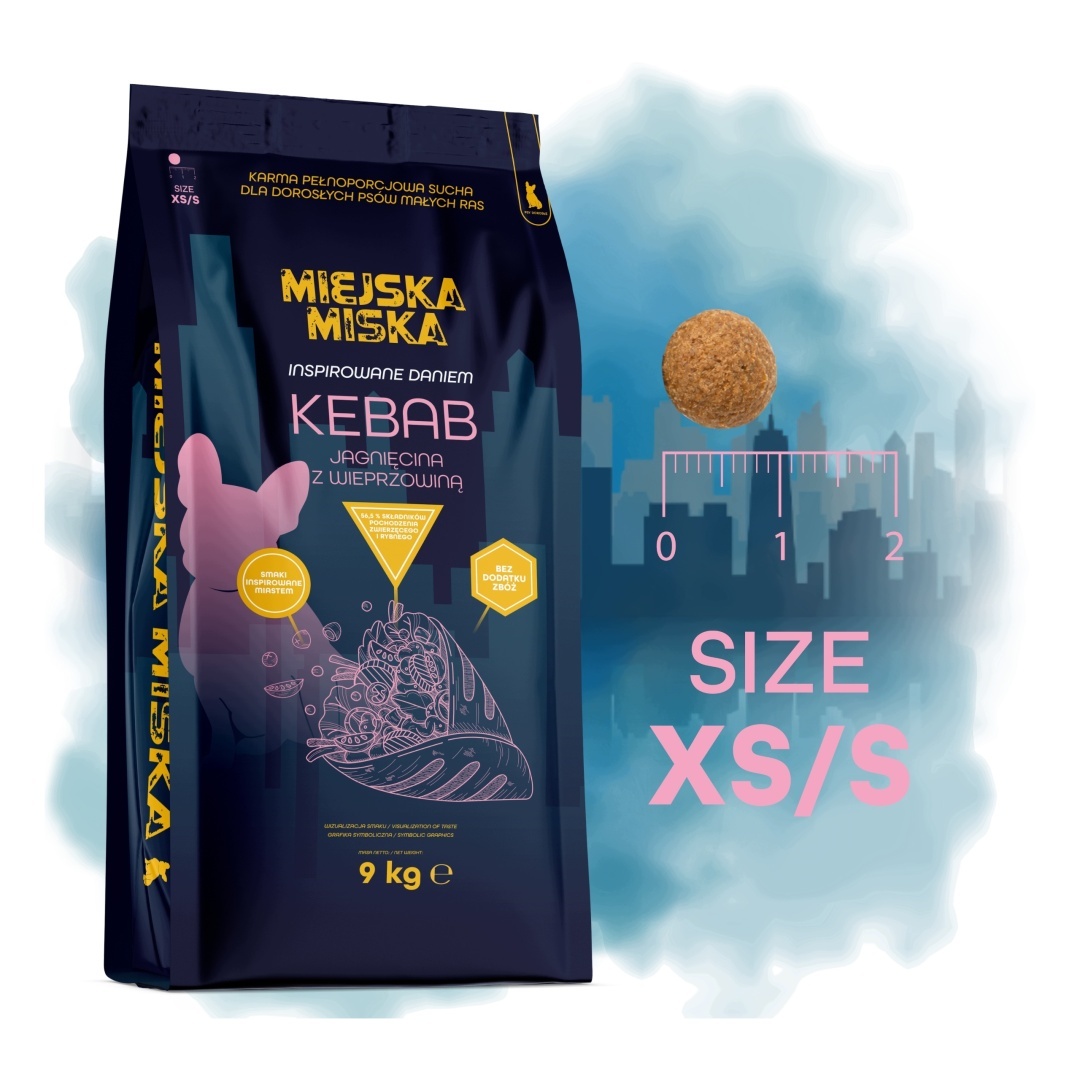 GACZOO Mijska Miska karma sucha dla psów dorosłych Kebab Jagnięcina XS/S 9kg