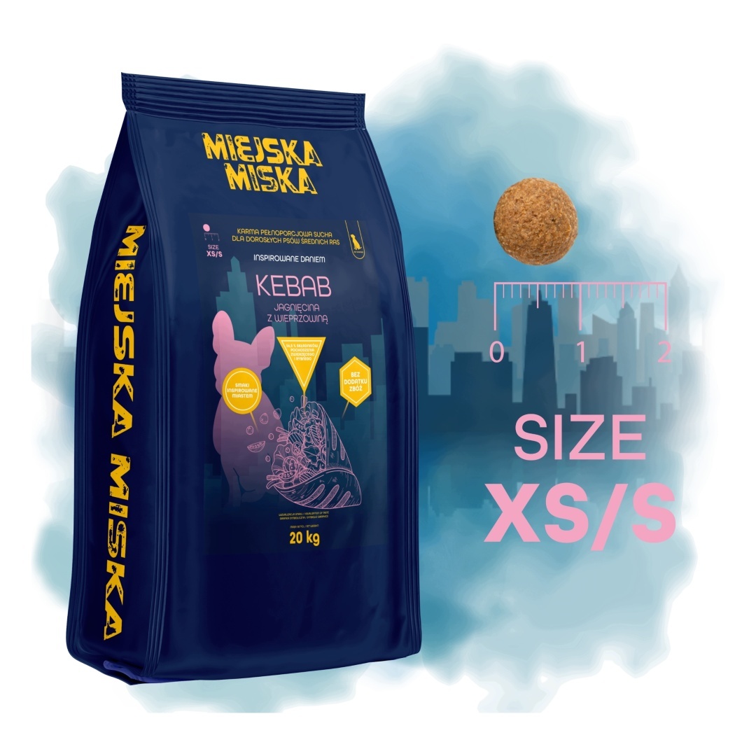 GACZOO Mijska Miska karma sucha dla psów dorosłych Kebab Jagnięcina XS/S 20kg