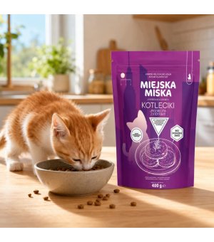 GACZOO Mijska Miska karma sucha dla kociąt Kotleciki Jagnięce XS/S 400g