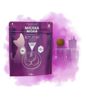 GACZOO Mijska Miska karma sucha dla kociąt Kotleciki Jagnięce XS/S 1,5kg