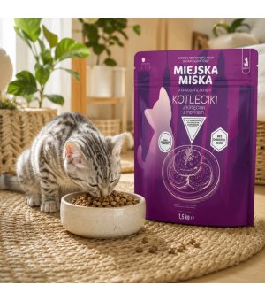 GACZOO Mijska Miska karma sucha dla kociąt Kotleciki Jagnięce XS/S 1,5kg
