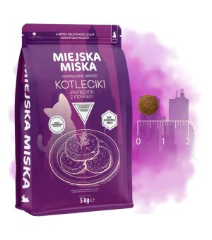GACZOO Mijska Miska karma sucha dla kociąt Kotleciki Jagnięce XS/S 5kg