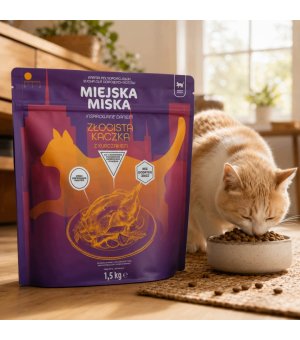 GACZOO Mijska Miska karma sucha dla dorosłych kotów Kaczka Złocista XS/S 1,5kg