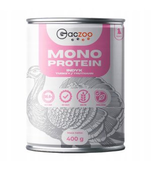 GACZOO Monoproteinowa karma mokra dla szczeniąt Indyk 400g