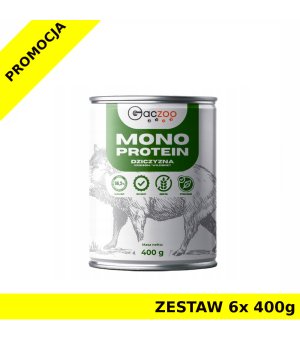 GACZOO Monoproteinowa karma mokra dla psa Dzik ZESTAW 6x 400g