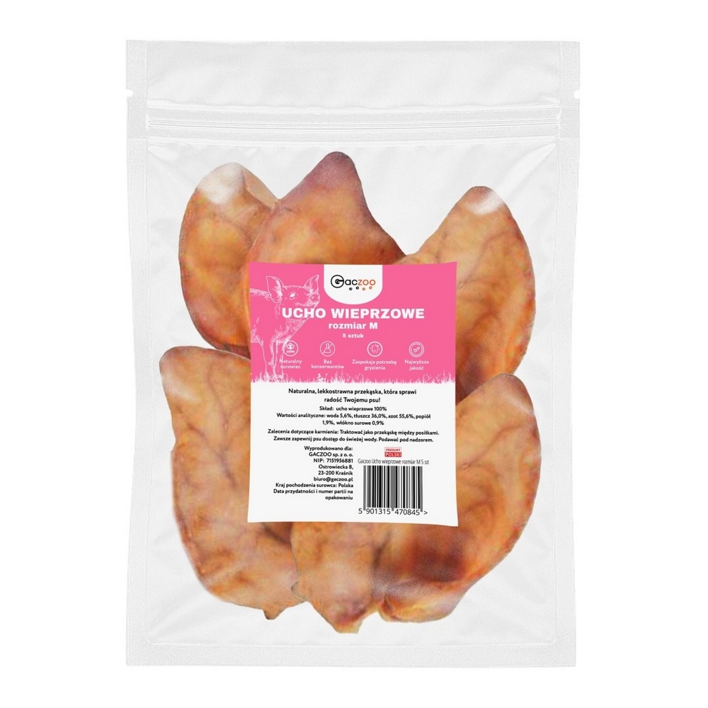 GACZOO Ucho Wieprzowe M 5szt.