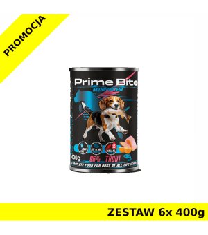  GAME DOG mokra karma dla psa Prime Bite Trout - Pstrąg z Batatem ZESTAW 6x 400g