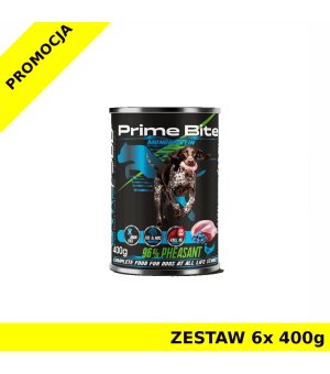 GAME DOG mokra karma dla psa Prime Bite Pheasant - Bażant z Jagodą ZESTAW 6x 400g