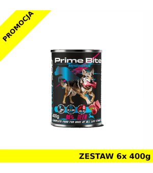 GAME DOG mokra karma dla psa Prime Bite Deer - Jeleń z Jabłkiem ZESTAW 6x 400g