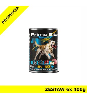 GAME DOG mokra karma dla psa Prime Bite Duck - Kaczka z Cukinią ZESTAW 6x 400g