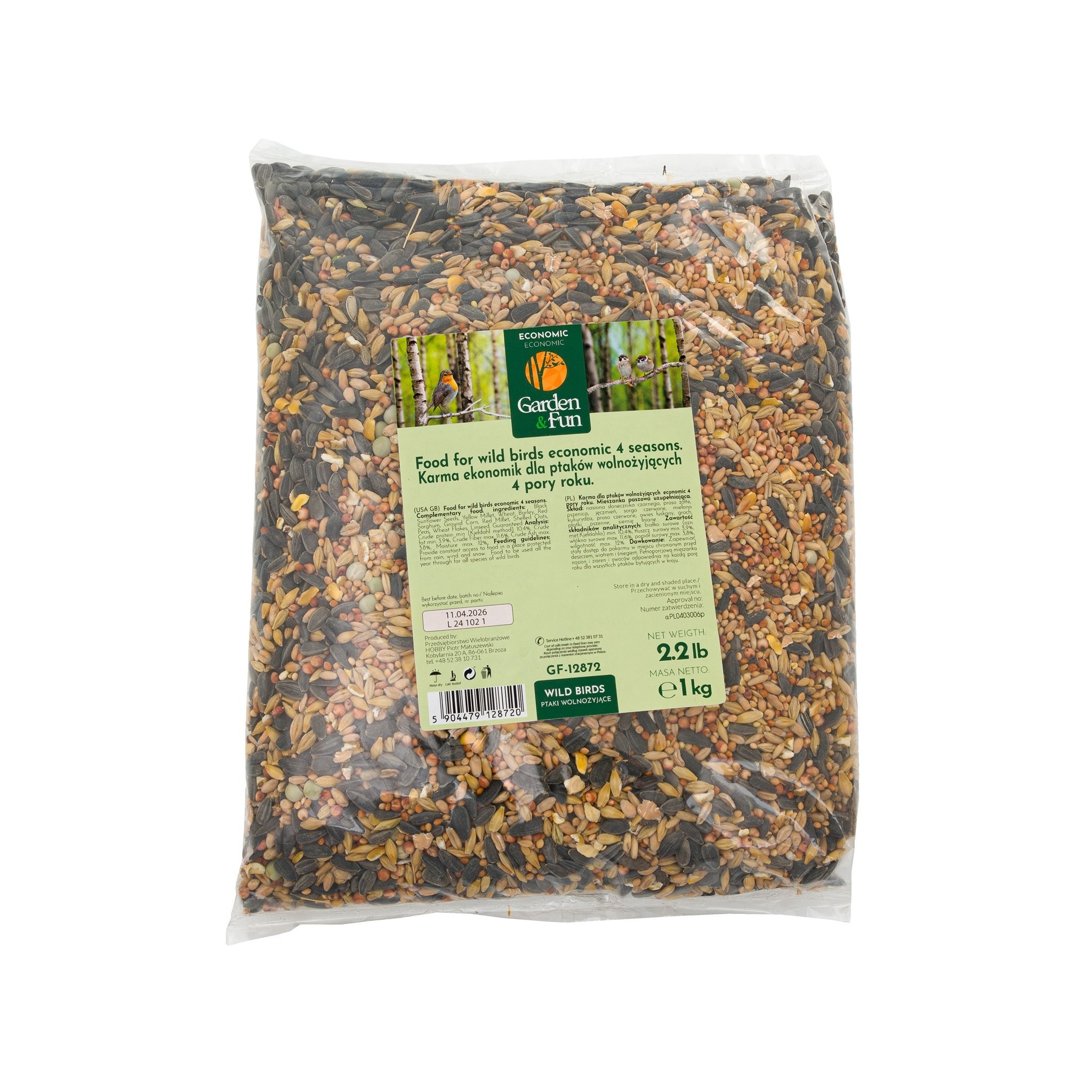 Garden Fun Karma dla ptaków wolnożyjących Economic 4 pory roku 1kg