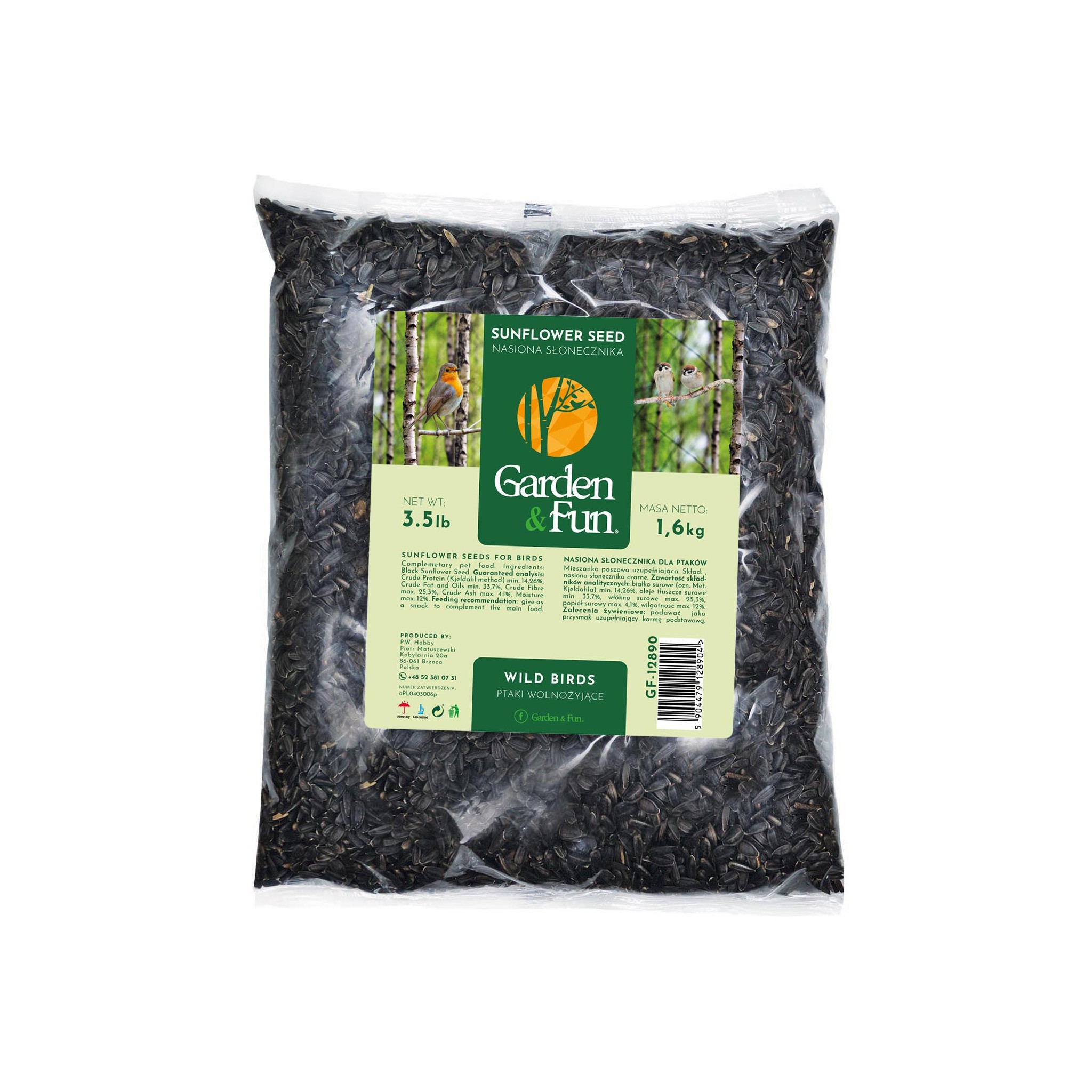 Garden Fun Nasiona Słonecznika Czarnego 1,6kg