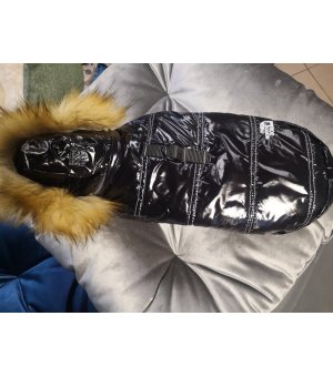 Glam&Rock Puppy Kurtka z Kapturem ALASKA 30cm - Czarna z połyskiem