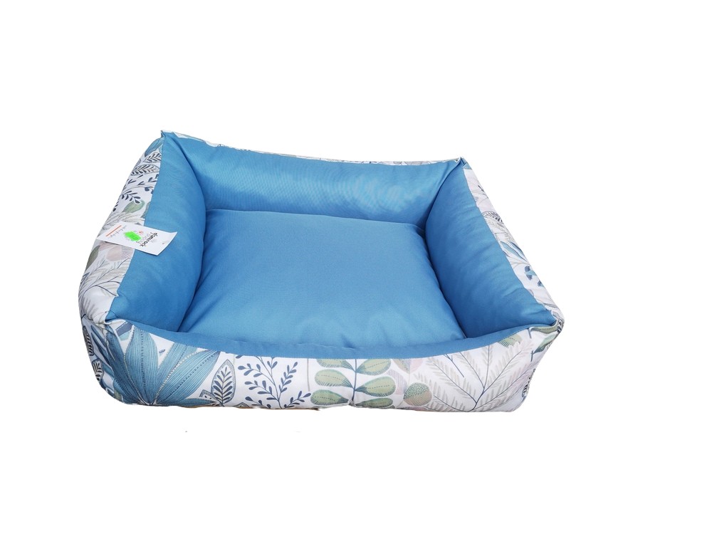 GRP Loża z Zamkiem M 67x56x15cm biało - niebieska z liśćmi