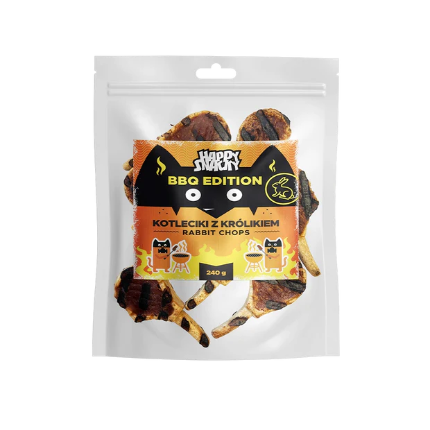 HAPPY SNACKY BBQ Kotleciki z Królikiem 240g
