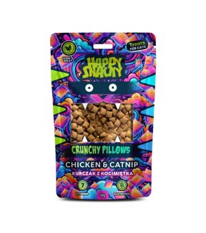 Happy Snacky Crunchy Pillows przysmak dla kota Kurczak z Kocimiętką 50g
