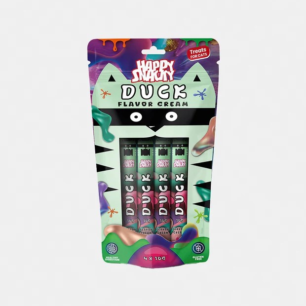 HAPPY SNACKY Krem dla kota Kaczka 4x 10g