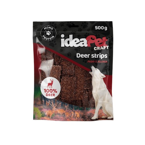 ideaPet Craft Deer Strips - paski z jelenia 500g