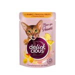 ideaPet Delickcious karma mokra dla kotów Płatki z Królikiem i Owocami Tropikalnymi w sosie 80g