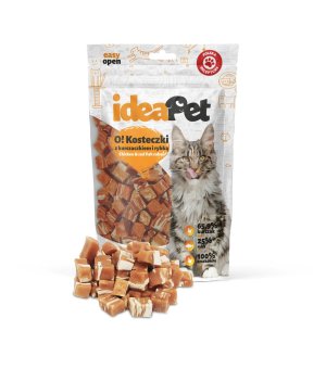 ideaPet Kosteczki z Kurczakiem i Rybką dla kota 60g