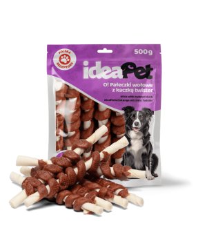 ideaPet Pałeczki Wołowe z Kaczką Twister 500g