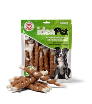 ideaPet Pałeczki Wołowe z Królikiem Twister 500g