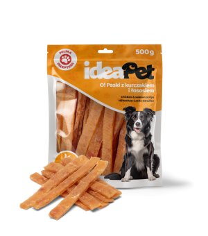 ideaPet Paski z Kurczakiem i Łososiem 500g