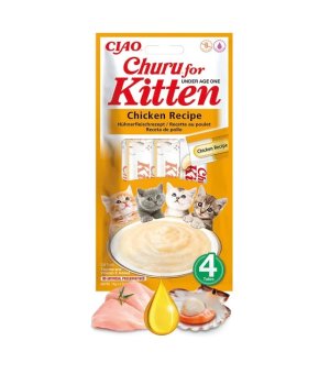 INABA Cat Churu Kitten krem z kurczakiem dla kociąt 4x 14g