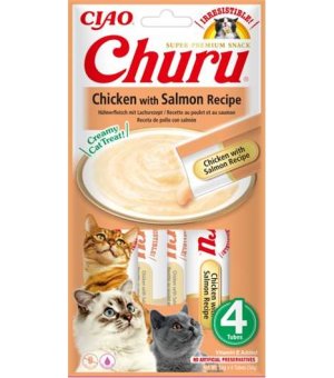 INABA Cat Churu krem kurczak z łososiem 4x14g