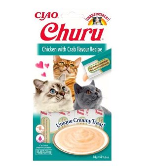 INABA Cat Churu krem kurczak z krabem 4x14g termin 07.06.2024