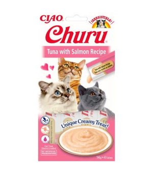 INABA Cat Churu krem tuńczyk z łososiem 4x14g