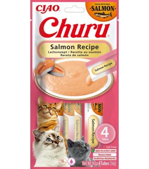 INABA Cat Churu krem z łososiem dla kota 4x14g