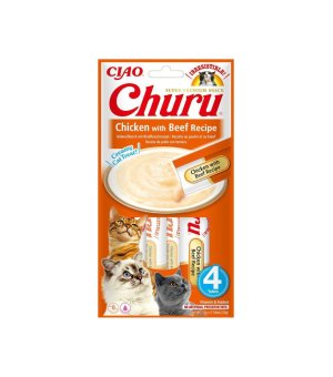 INABA Cat Churu krem kurczak z wołowiną 4x14g