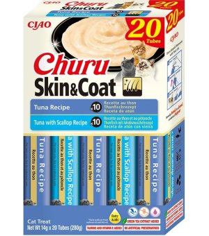 INABA Cat Churu Skin & Coat Tuna zestaw musów dla kotów z tuńczykiem 20x 14g