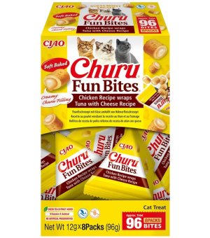 INABA Cat Fun Bites Chicken, Tuna & Cheese przysmaki dla kota - Kurczak z Tuńczykiem i Serem 8x 12g