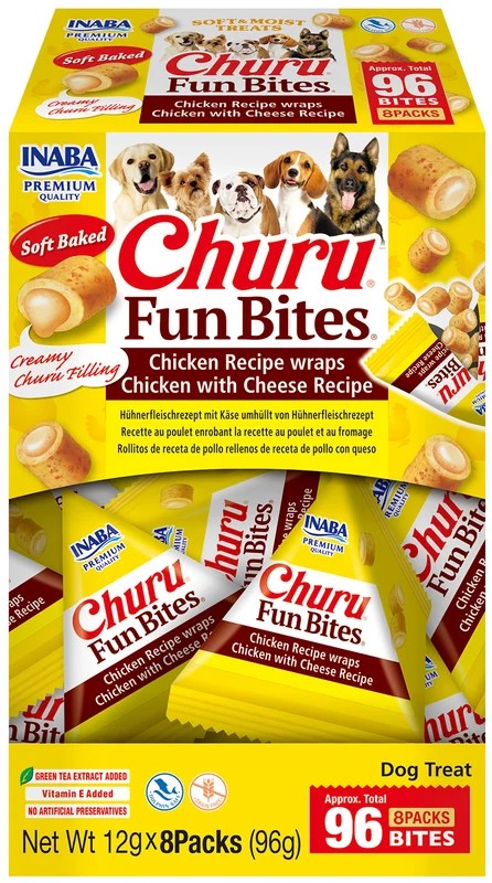 INABA Dog Fun Bites Chicken & Cheese przysmaki dla psa - Kurczak z Serem 8x 12g