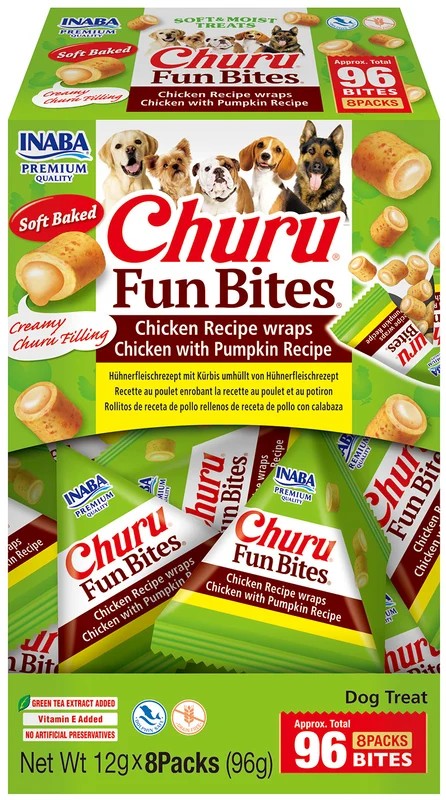 INABA Dog Fun Bites Chicken & Pumpkin przysmaki dla psa - Kurczak z Dynią 8x 12g