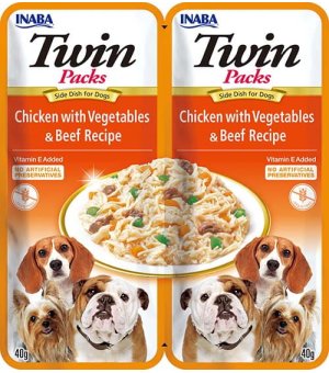 Inaba Dog Twin Formuła z kurczakiem z warzywami i wołowiną w bulionie z kurczaka  2x40g