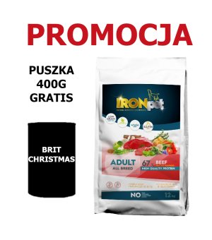 IRONpet BEEF All Breed Adult Wołowina 12kg + Brit Care 400g GRATIS