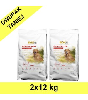 IRONpet BEEF All Breed Adult Wołowina 2x 12kg taniej - NOWA RECEPTURA