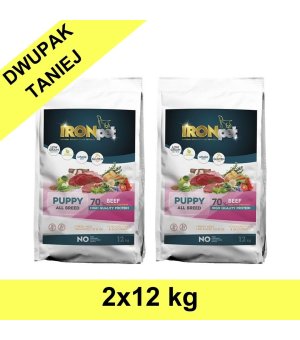 IRONpet Beef Puppy All Breed Wołowina 2x 12kg