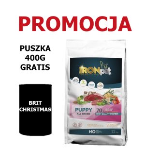 IRONpet Beef Puppy All Breed Wołowina 12kg + Brit Care 400g GRATIS