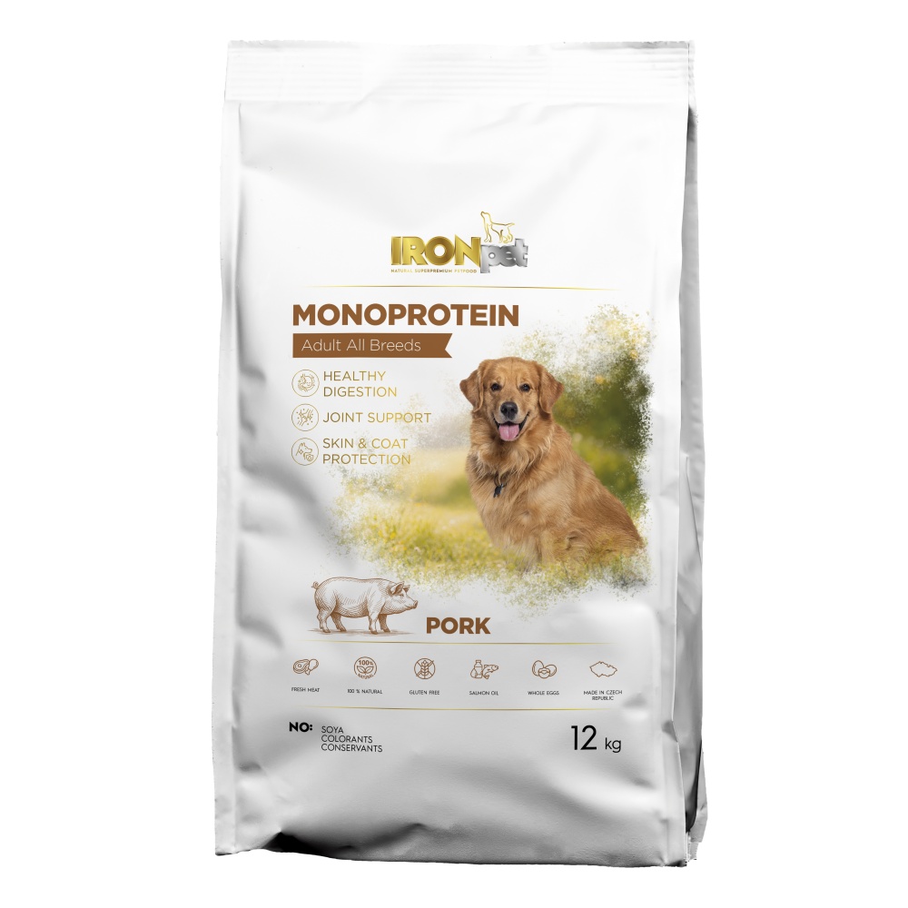 IRONpet Dog Adult All Breeds Pork sucha karma dla psów - wieprzowina 12kg