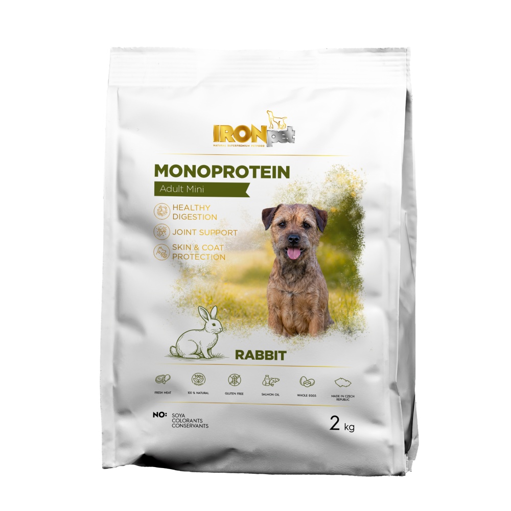IRONpet Dog Adult Mini Rabbit sucha karma dla psów małych ras - królik 2kg