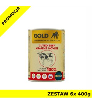 IRONpet Gold Beef dla psa 100% mięso wołowe ZESTAW 6x 400g