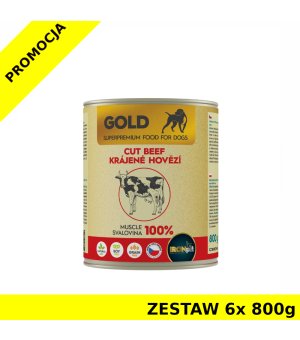IRONpet Gold Beef dla psa 100% mięso wołowe ZESTAW 6x 800g