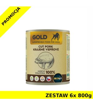 IRONpet Gold Pork dla psa 100% mięso wieprzowe ZESTAW 6x 800g
