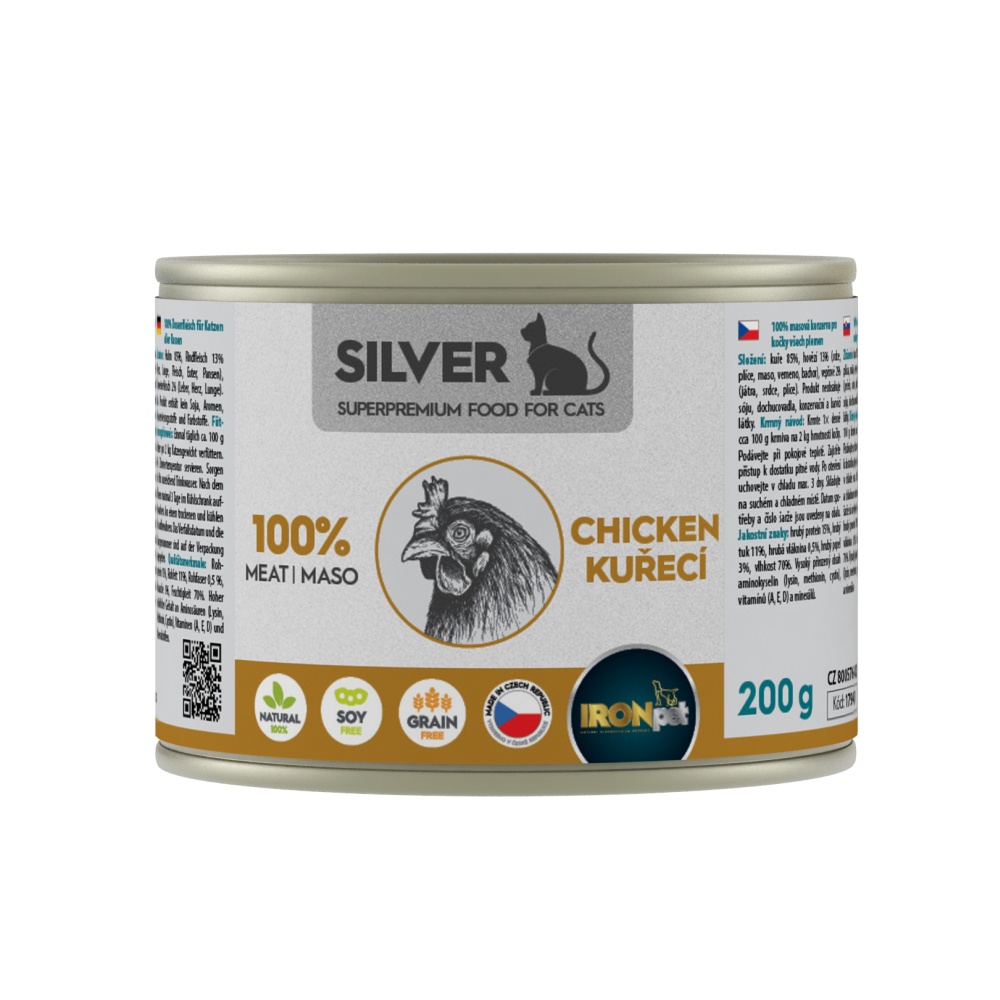 IRONpet SILVER Cat karma mokra dla kota - Kurczak 200g