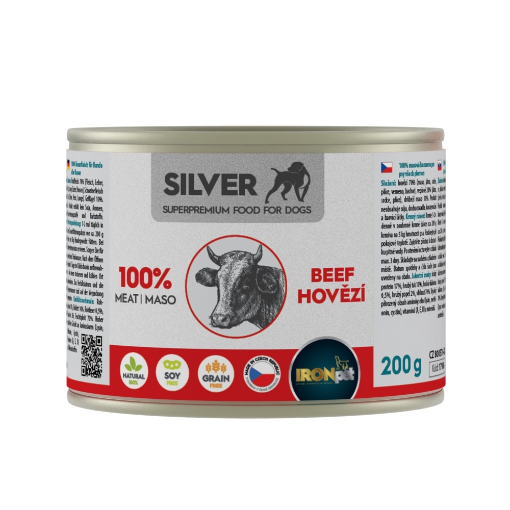IRONpet SILVER Dog mokra karma dla psa - Wołowina 200g